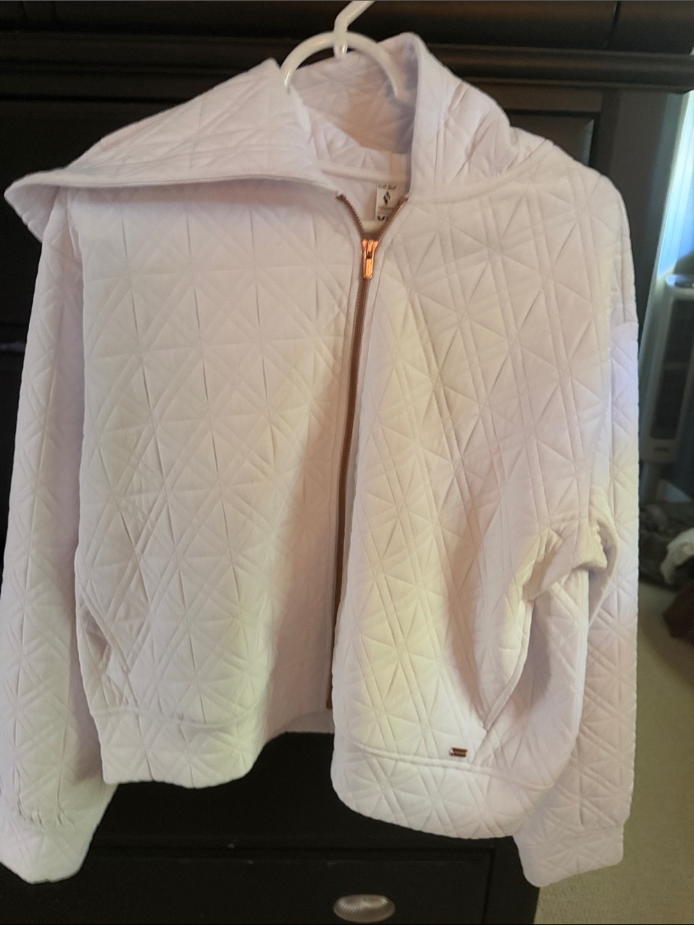 Skechers Light Pink Quilted Zip-Up Bomber Jacket